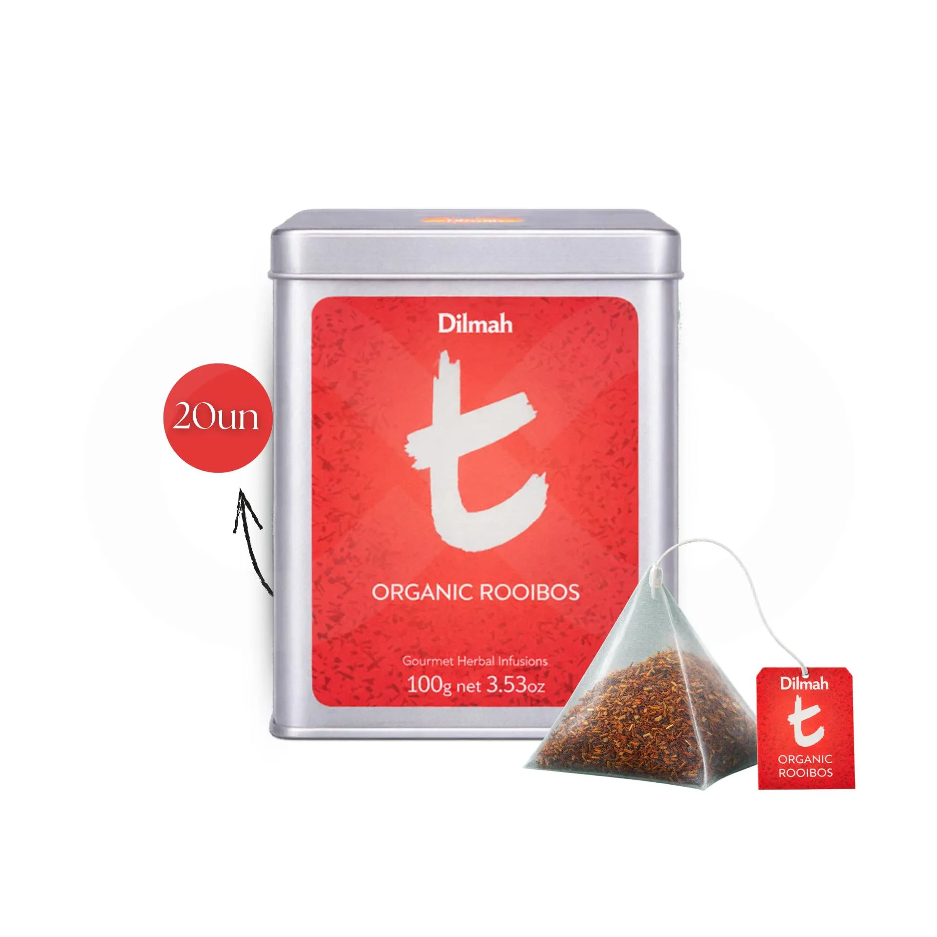 Dilmah T-Series Organic Rooibos — 20 sachets pyramide