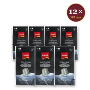 Torrié Colômbia — pack de 12 caixas (120 cápsulas de alumínio Nespresso)