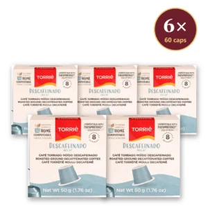 Torrié Descafeinado — pack de 6 caixas (60 cápsulas compostáveis Nespresso)