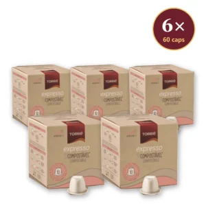 Torrié Expresso Compostable — pack de 6 boîtes (60 capsules compostables Nespresso)