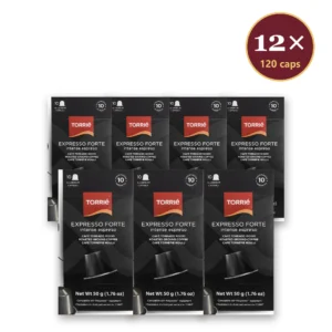 Torrié Expresso Forte — pack de 12 caixas (120 cápsulas de alumínio Nespresso)