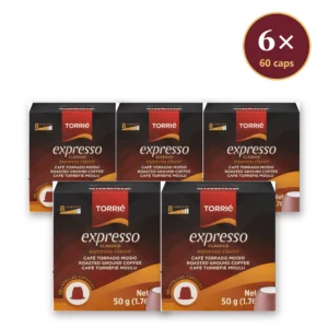 Torrié Expresso — pack de 6 caixas (60 cápsulas Nespresso)