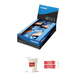 Torrié Kit Office Descafeinado — 50 pastillas, 50 azúcares, 50 vasos y 50 paletinas