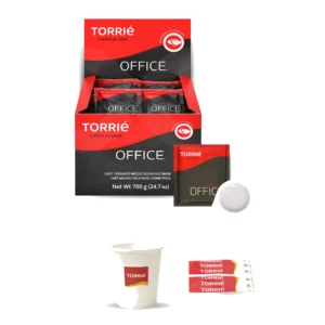 Torrié Kit Office Espresso — 100 pastillas, 100 azúcares, 100 vasos y 100 paletinas
