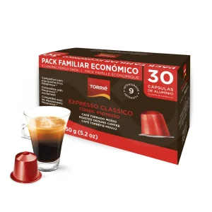 Torrié Expresso Clássico — pack familiar de 30 cápsulas de alumínio